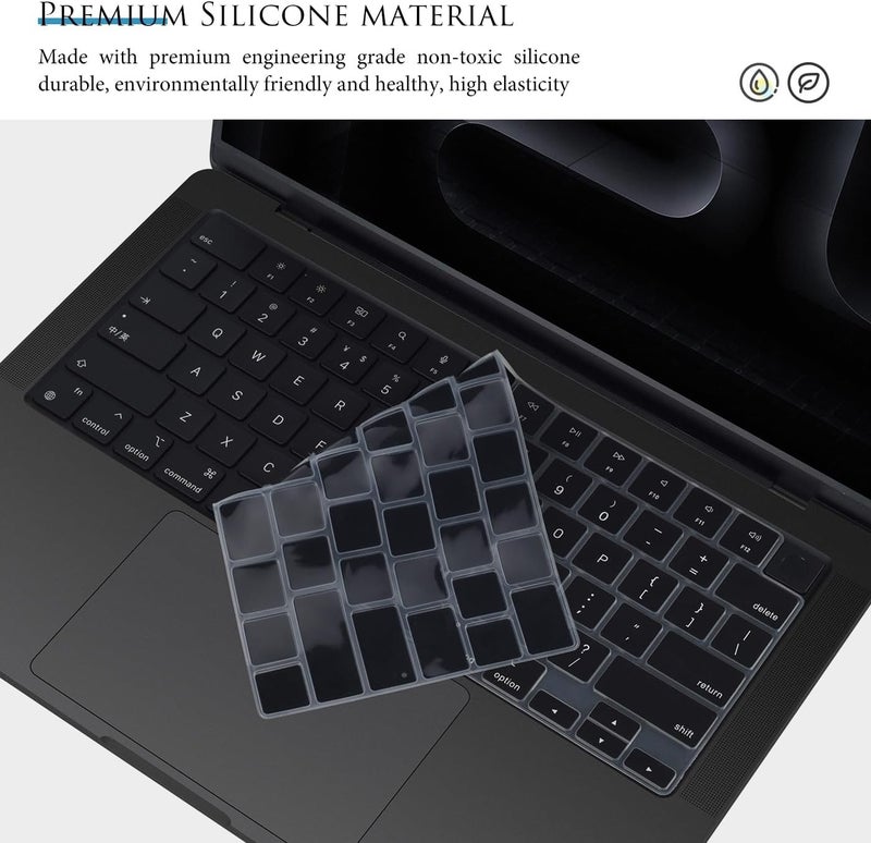 CASEDAO Keyboard Cover for 2025-2021 MacBook Pro 14 inch M5 M4 M3 M2 M1 Pro/Max Chip A3434 A3112 A3401 A3185 A2918 A2992 A2779 A2442, MacBook Pro 16 inch A3403 A3186 A2991 A2780 A2485 Keyboard Skin - Image 3